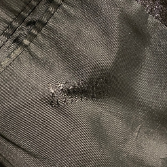 Vintage Versace Blazer Wool & Cotton Black and Dark Blue Made in Italy - Picture 6 of 10